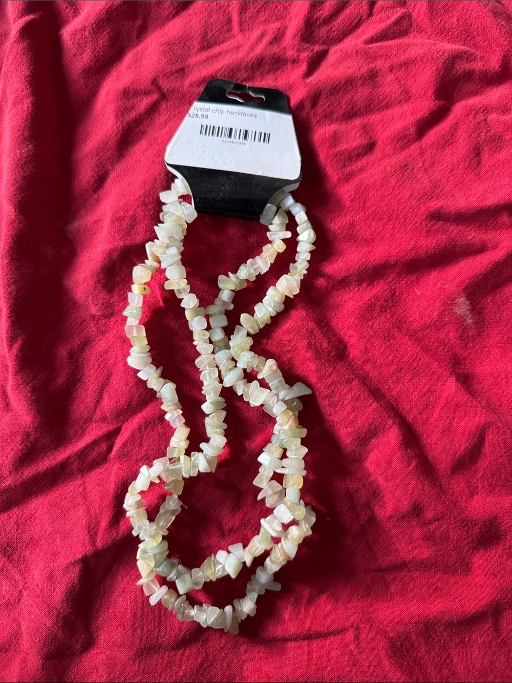 Hand Crafted Lime White green Crystal Chip Necklace